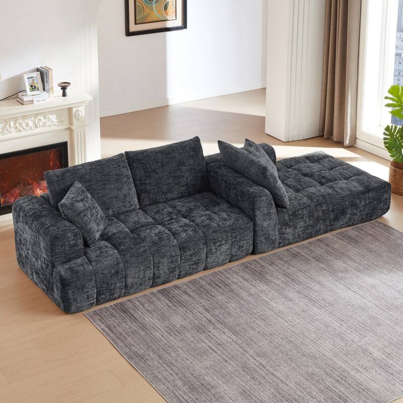 108.2" L-Shaped Chenille Luxury Oversized Sectional Sofa Free-combined Sofa, No Assembly Required
