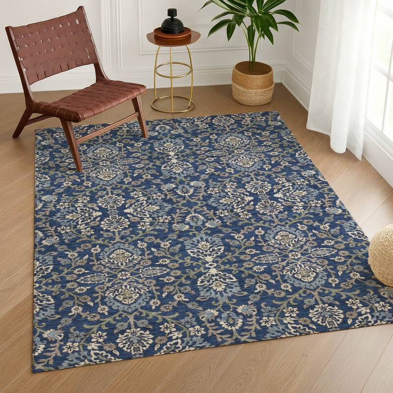 Machine Washable Indoor/ Outdoor Traditional Hartman Chantille Rug