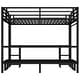 preview thumbnail 9 of 12, Queen Over Twin XL Metal Bunk Bed / Loft Bed with Desk and Shelves, Multiple Uses Bed Frame with LED Light and Charging Station
