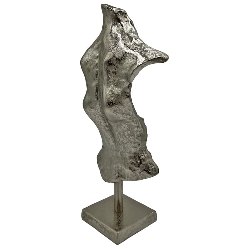 16 Inch Tall Decorative Handmade Aluminum Abstract Body Sculpture - 8 x 4 x 16 in