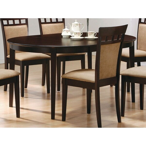 Dark brown oval shop dining table