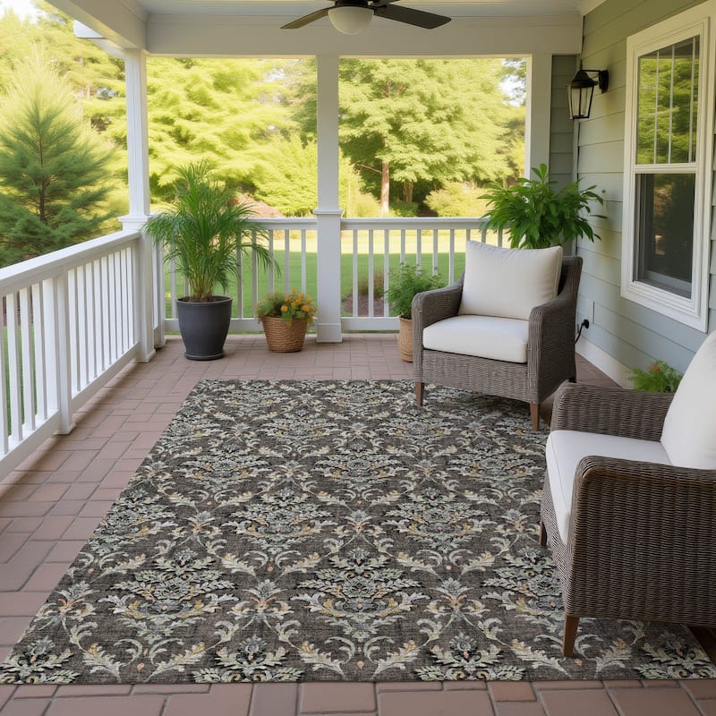 Machine Washable Indoor/ Outdoor Traditional Marrakesh Chantille Rug