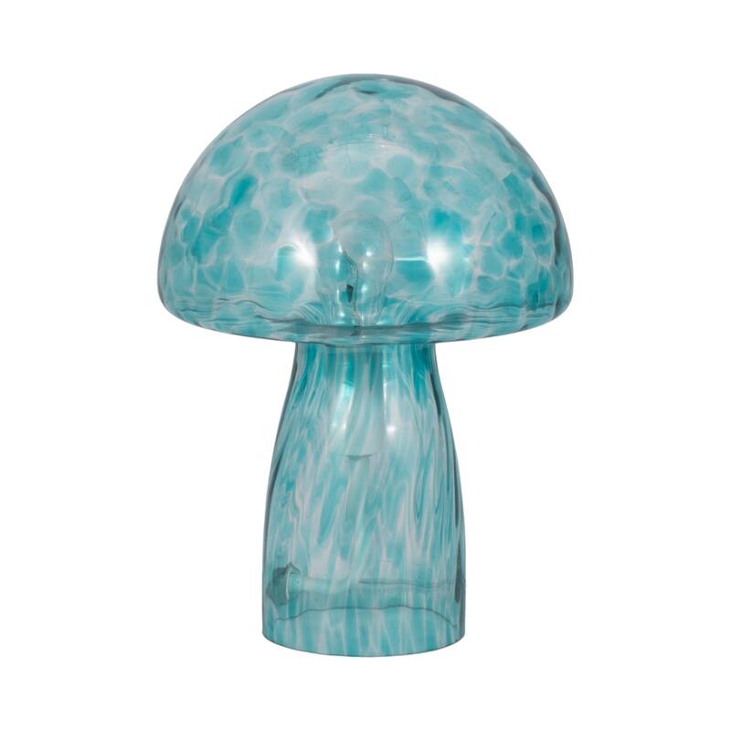 11" Spotted Mushroom Lamp, Seafoam, , 11"H, Spotted - 9" x 9" x 11"