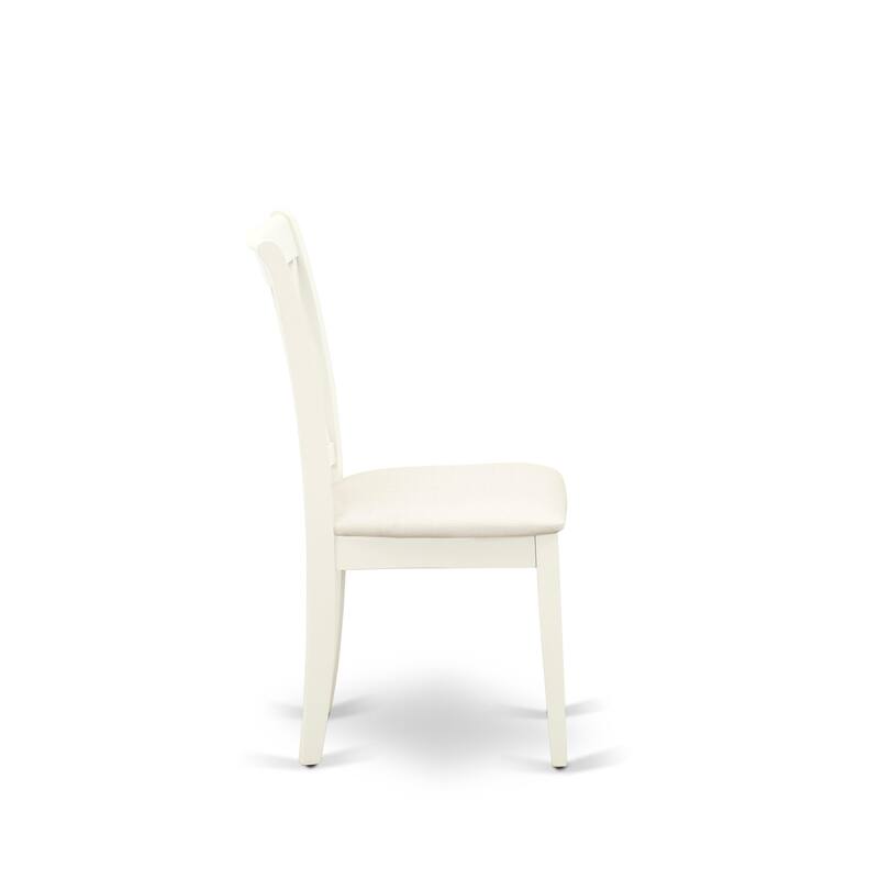 East West Furniture 5 Piece Kitchen Table Set- a Dining Table and 4 Linen Fabric Dining Chairs, (Finish Options)