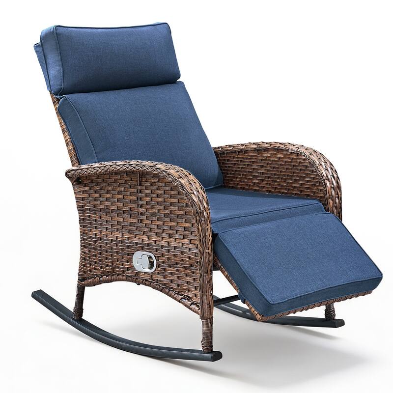Pocassy Versatile Outdoor Recliner Rocker Chair with Side Table