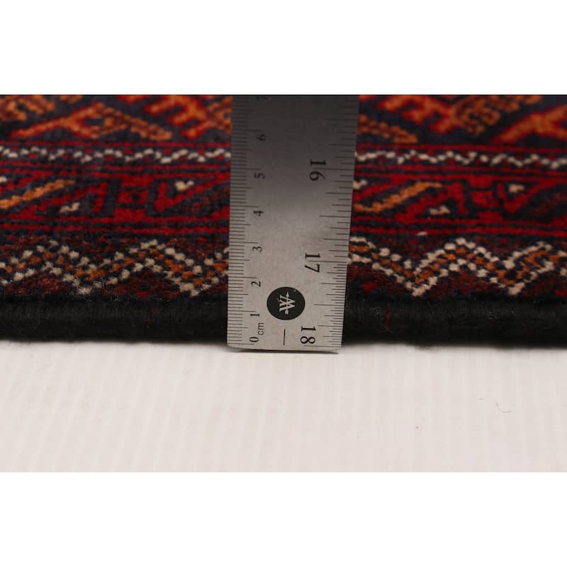 Teimani Navy, Red Rug 3'10" x 6'5" - 3'10 x 6'5