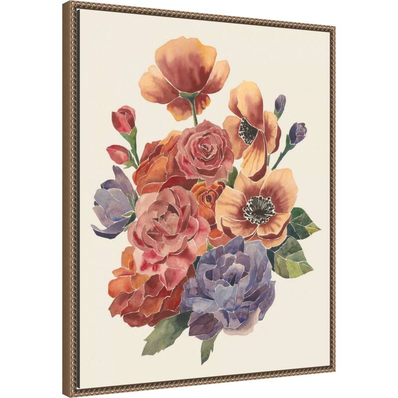 Stained Glass Posy No. 2 by Grace Popp Framed Canvas Wall Art Print