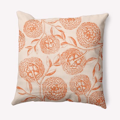 Antique Flowers Decorative Throw Pillow