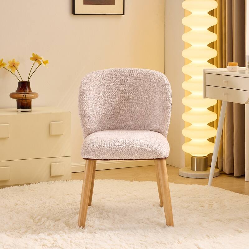 Modern Curved Back Accent Chair - Pink