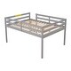 preview thumbnail 26 of 26, Full Size Low Loft Bed with inclined Ladder and Guardrails, White