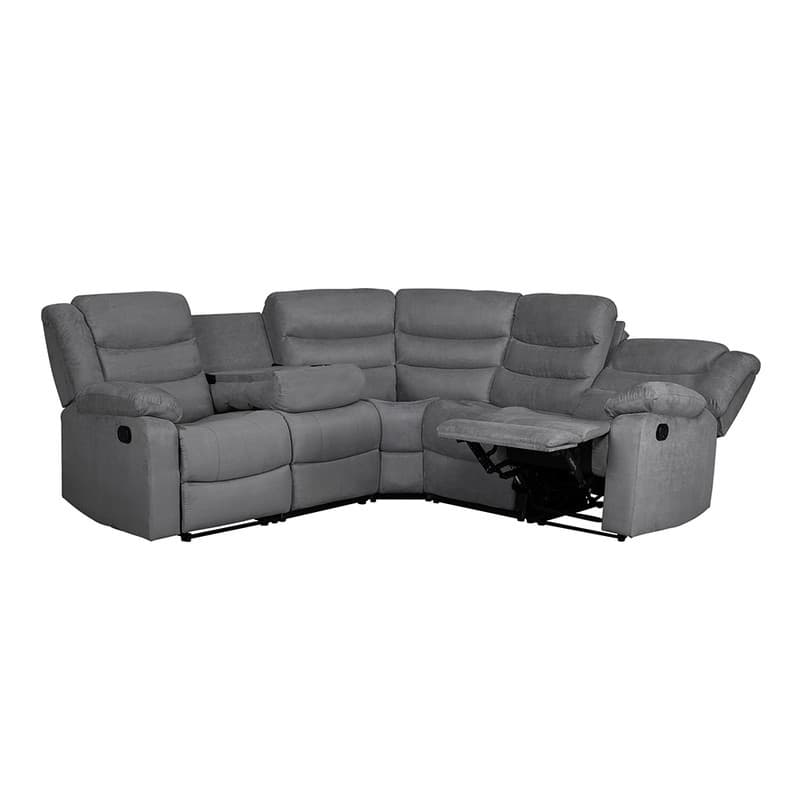82" Width Polyester/Suede 5-Piece Manual Reclining Sectional Sofa