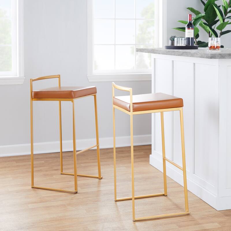 Silver Orchid Forrest Gold Stackable Fully Welded Bar Stool (Set of 3)