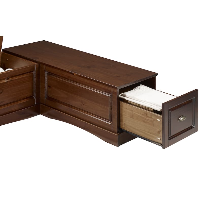 Ame Walnut Backless Nook Table Set