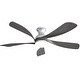 preview thumbnail 1 of 9, 52 Inch Flush Mount 5 Wood Blades Smart Ceiling Fan with Light,Remote and APP Control-Farmhouse,Modern,Contemporary - 52 Inches Silver with Black Blades