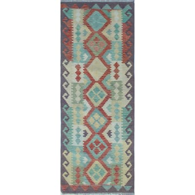 Sun Faded Flatweave Zach Red/Ivory Runner - 2'7" x 7'1"