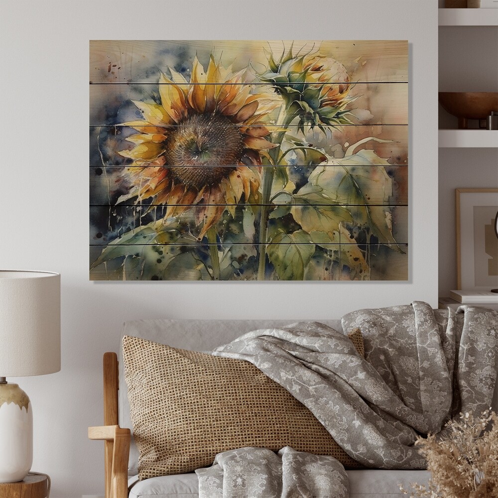 Yellow Sunflower Field Photo Tempered Glass Cutting Board by Koral