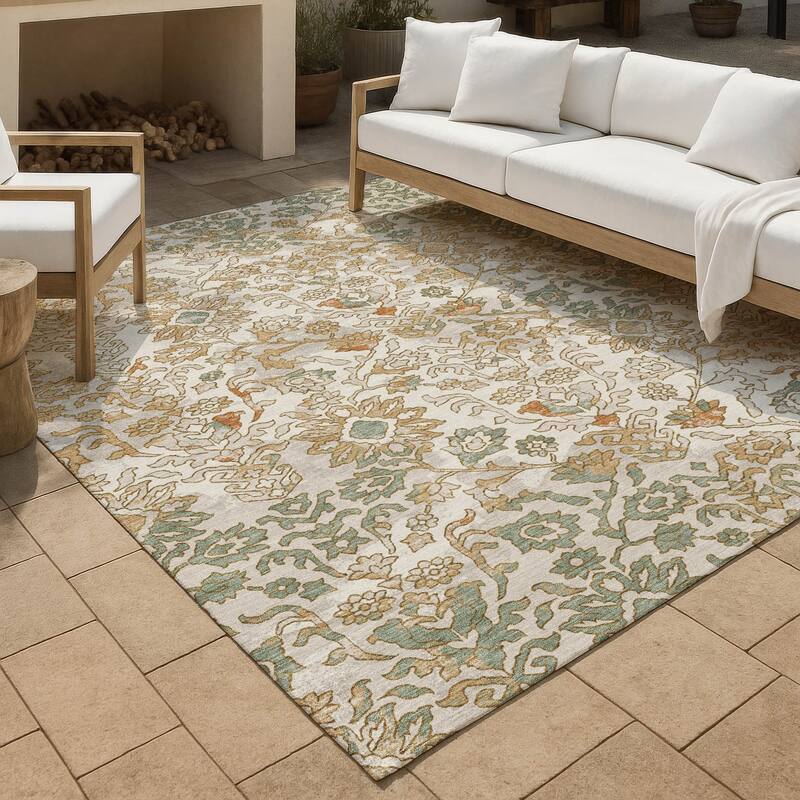 Machine Washable Indoor/ Outdoor Global Avon Chantille Rug - Ivory - 9' x 12'