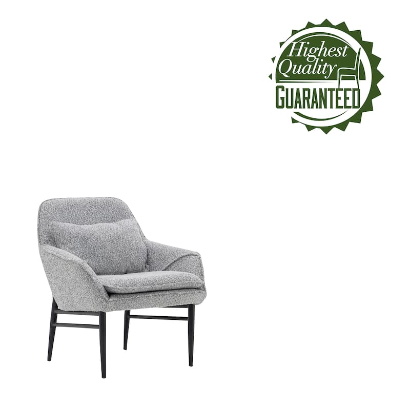 Porthos Home Hali Fabric Upholstered Accent Chair with Pillow, Steel Legs