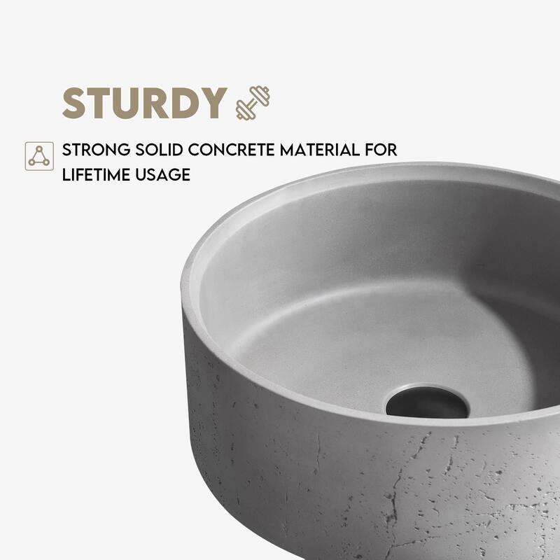 Miseno MBS-9260 Almonte 15-3/8" Circular Concrete Vessel Bathroom Sink