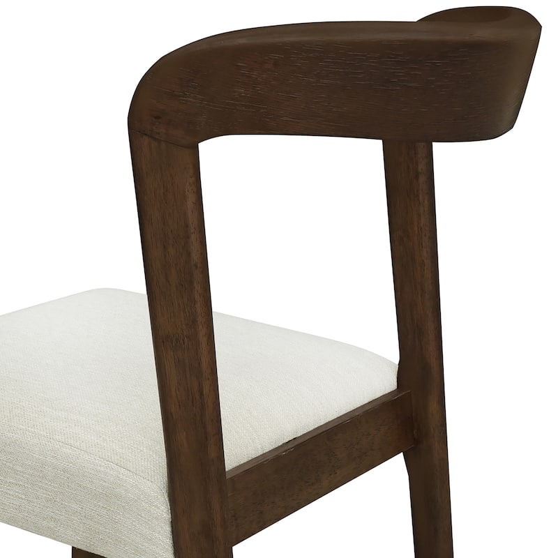 Christopher Knight Home - Eamon Fabric Upholstered Dining Chair with Rubber Wood Frame(Set of 2)