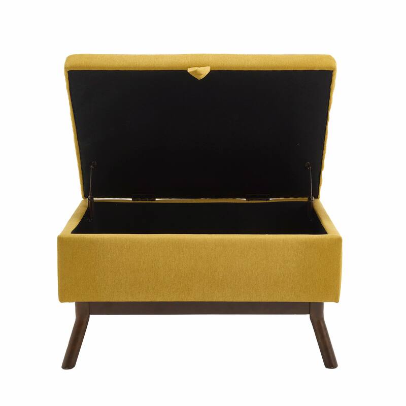 Mid-Century Modern Square Coffee Table with Storage Bench