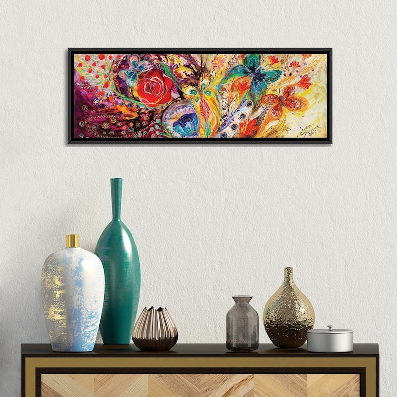iCanvas "The Flowers And Butterflies" by Elena Kotliarker Framed Canvas Print