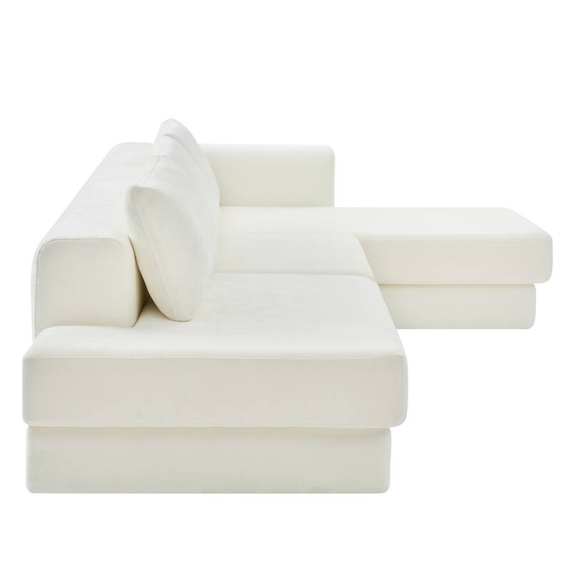 Christopher Knight Home - American Design Chenille 113" Modular Sectional Sofa with Double Layer Cushions