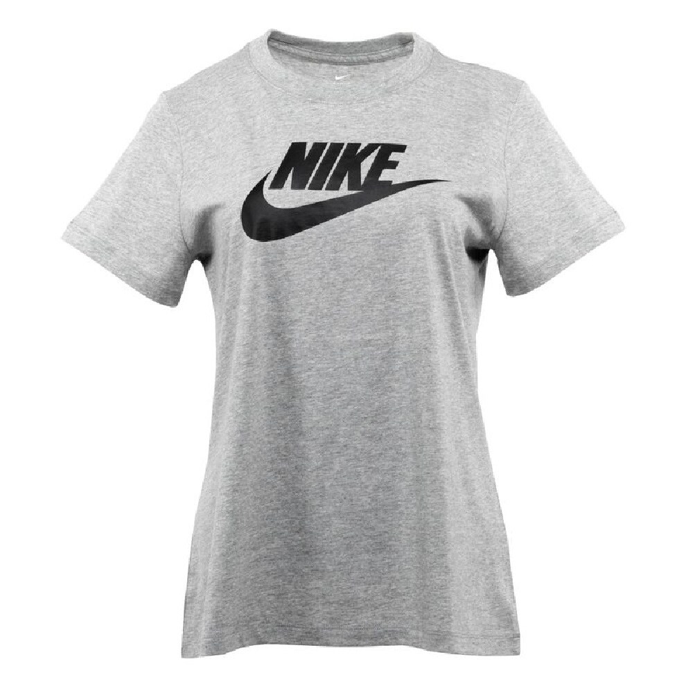 Shop Nike Women S Plus Size Sportswear Cotton Logo T Shirt Grey