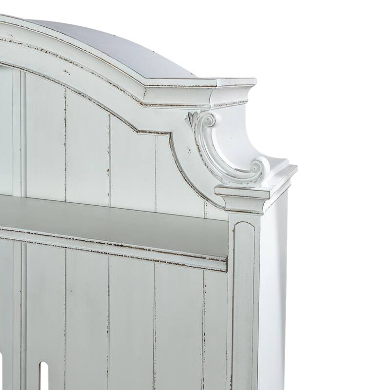 Magnolia Manor Antique White Weathered Bark Entertainment Center