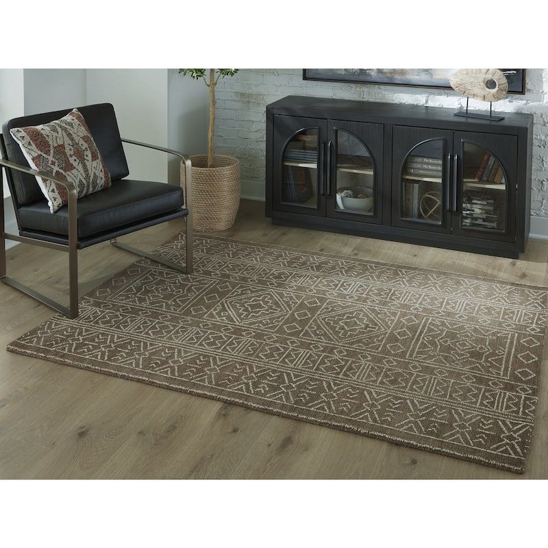 Signature Design by Ashley Merrittman Brown/Ivory Area Rug - 60" W x 84" D x 0.39" H