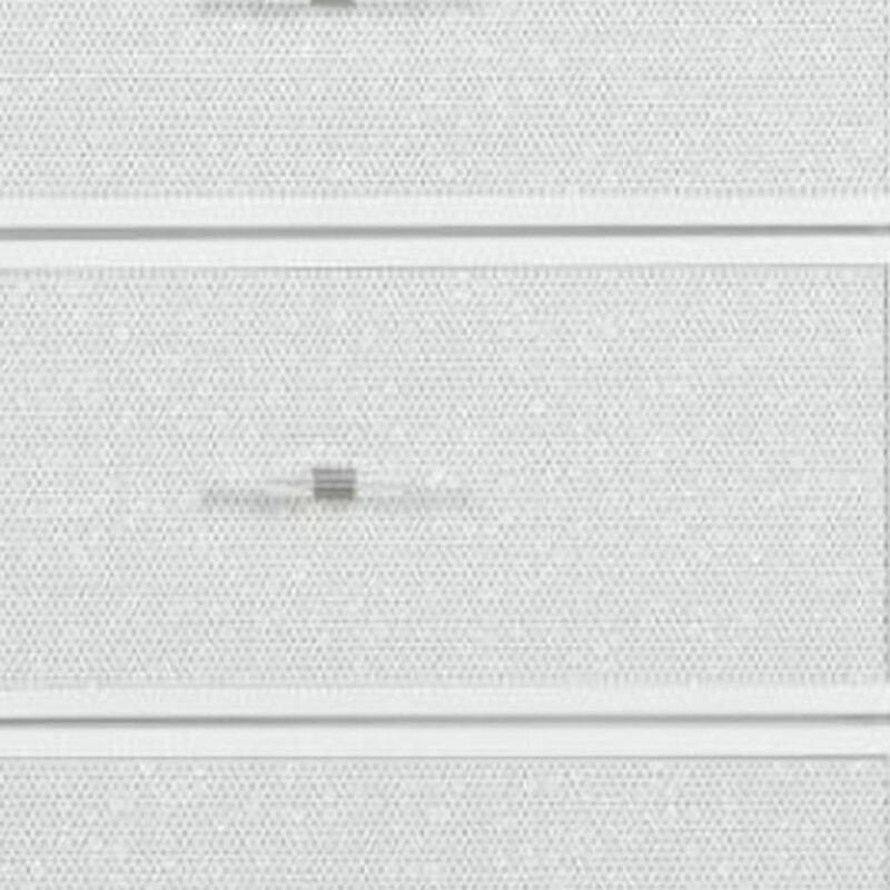 HomeRoots 62" White Faux Crystal Glitter Wood Lighted Nine Drawer Triple Dresser