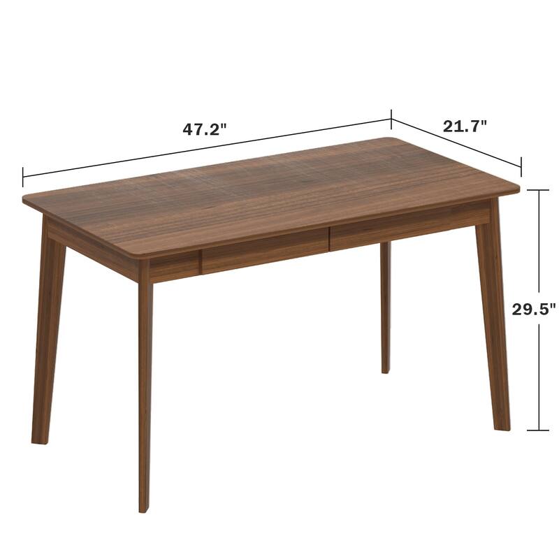 Modern Computer Desk Wood Work Tables With 2 Drawers