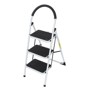 Portable Anti-Slip 3 Step Ladder Folding Lightweight Steel ...