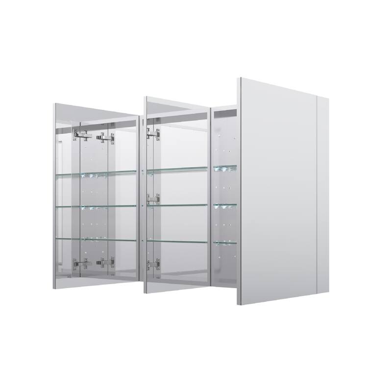 52''/56''W X 30''H Recessed Or Surface Wall Mount Bathroom Medicine Cabinet With Adjustable Glass Shelves
