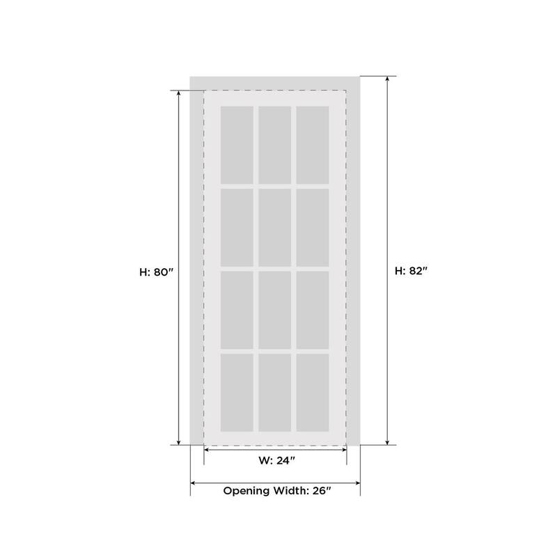 SartoDoors Veregio 7412 | Interior French Doors French Door | Solid Wood w/ Glass | Slab Only | 18x80, Antracite
