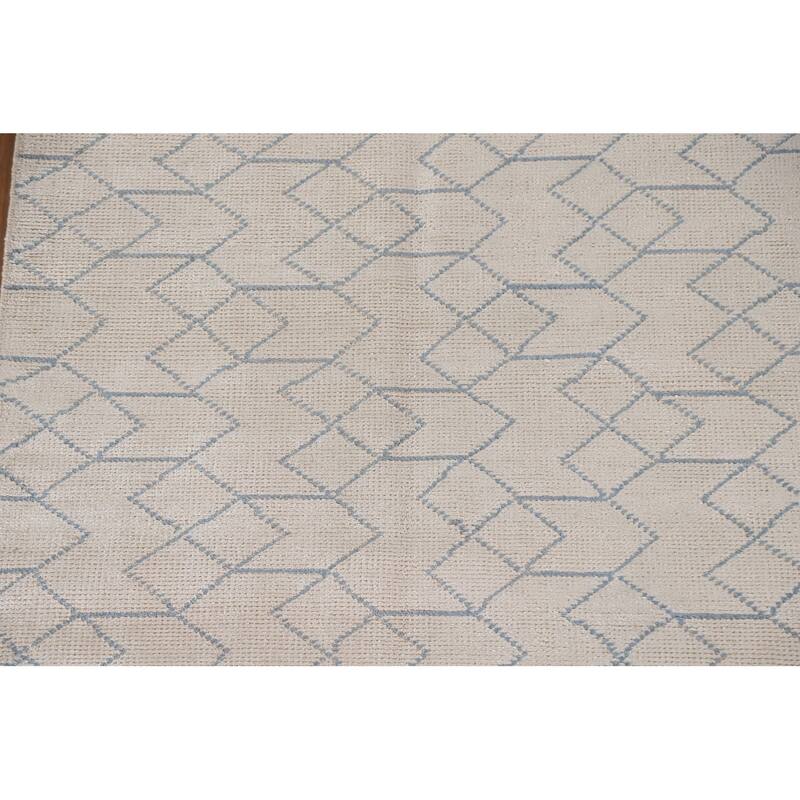 Moroccan Oriental Area Rug Handmade Trellis Wool Carpet - 5'1"x 7'11"