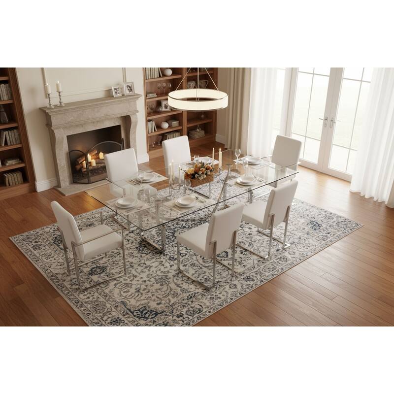 Modrest Fowler Modern White Eco-Leather Dining Armchair