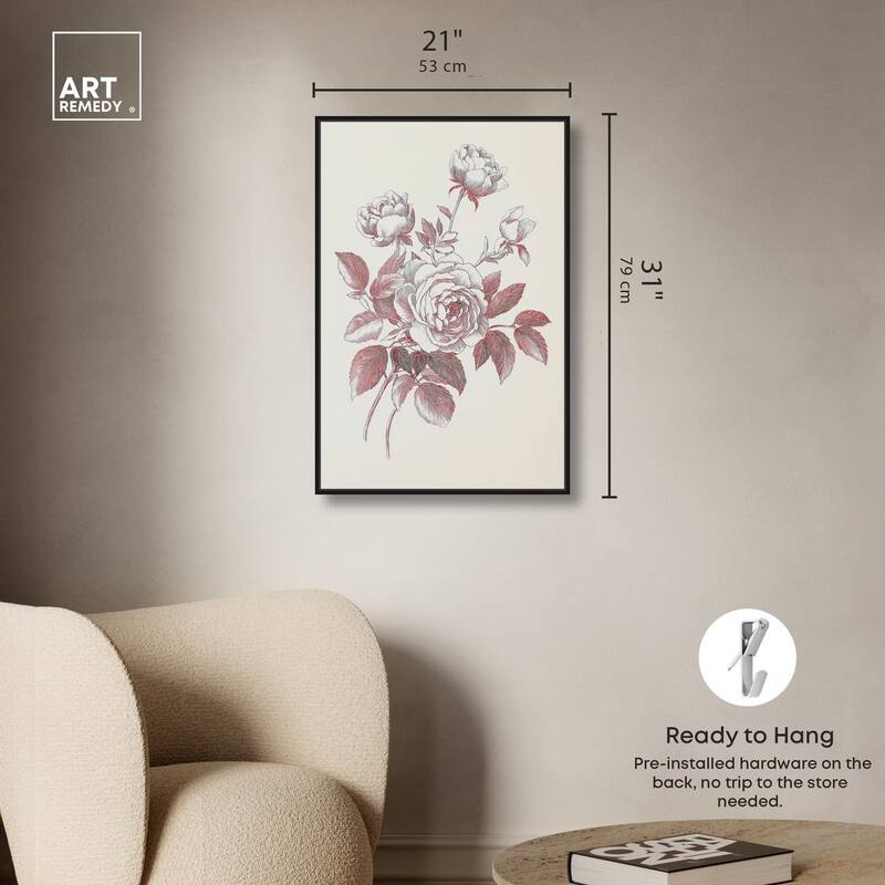 Breezy Red Pencil Blooms II Canvas by Art Remedy