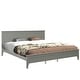 preview thumbnail 8 of 22, Stylish and Simple Platform Bed Headboard Included,Gray