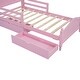 preview thumbnail 10 of 9, Pink Kids Platform Bed Wood Bed Frame 2 Drawers Twin Size