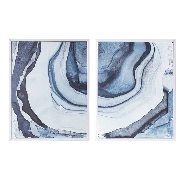Madison Park Ethereal Blue Printed Framed Canvas Set Of 2