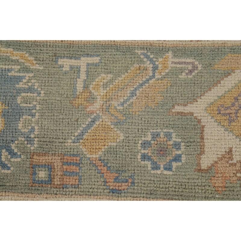 Hand Knotted Oriental 100% Wool Carpet Transitional All-Over Coral Oushak Area Rug - 10' 1'' X 8' 2''