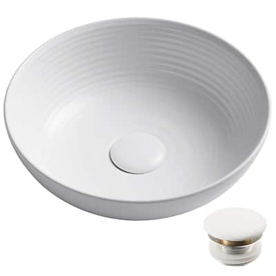 Kraus Viva 13" Circular Vitreous China Vessel Bathroom Sink with