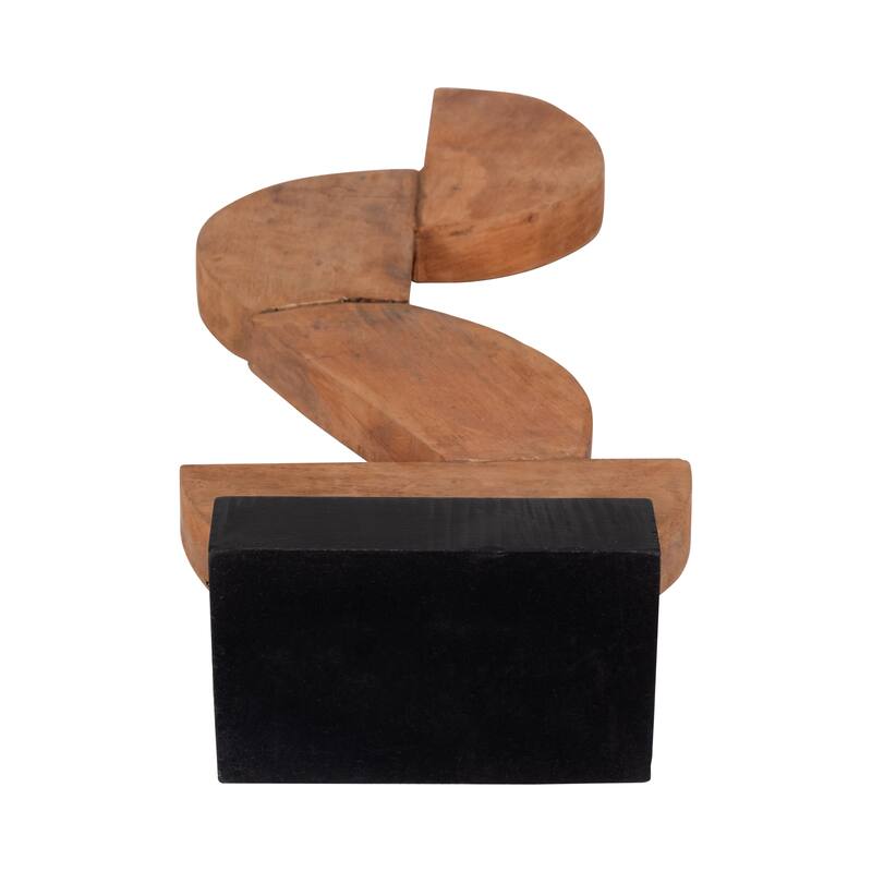 Sagebrook Home Brown Wood Half Circles Stacking Abstract Sculptures