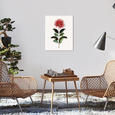 Wynwood Studio Canvas Floral and Botanical My Own Dandelion Red and Traditional Wall Art Canvas Print - Red, Green