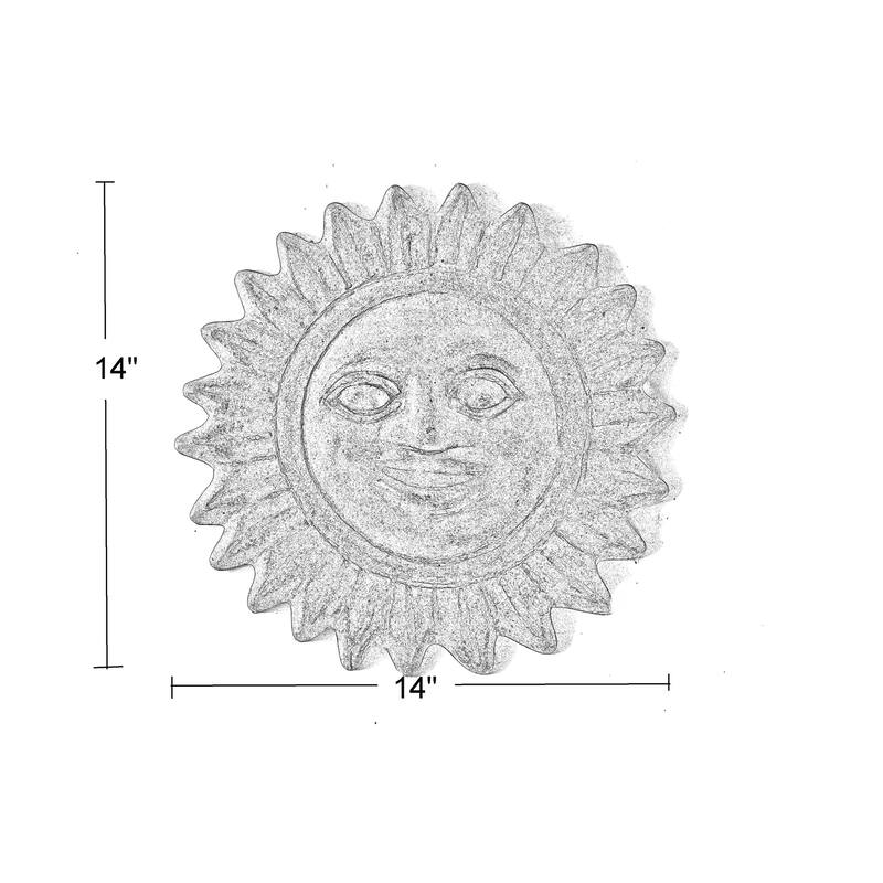 14" Hanging Sol Clay Sun Face