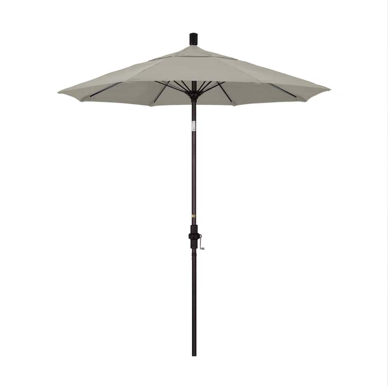 California Umbrella 7.5' Rd. Aluminum/Fiberglass Rib Patio Umb, Deluxe Crank Lift/Collar Tilt, Bronze Finish, Sunbrella Fabric - Spectrum Dove