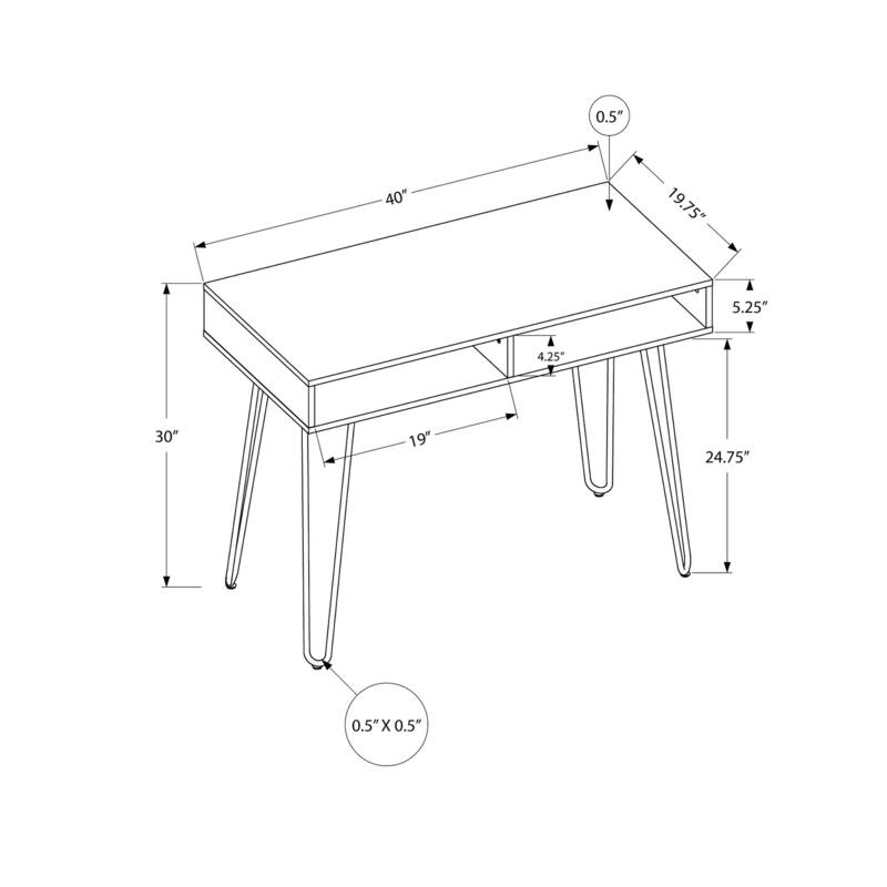 Computer Desk, Home Office, Laptop, Left, Right Set-up, Storage Drawers, 40"l, Work, Black Laminate