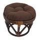 preview thumbnail 17 of 20, 18-inch Round Twill Footstool/Ottoman Cushion (Cushion Only) - 18 x 18 Chocolate