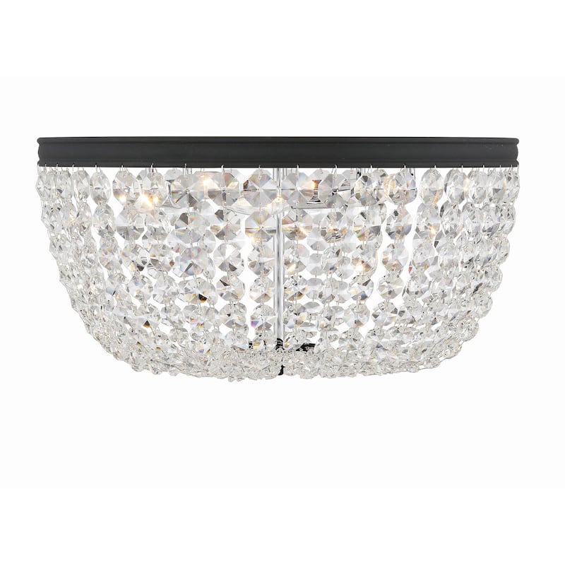 Nola 5 Light Black Forged Ceiling Mount - 20"W x 10"H - 20"W x 10"H